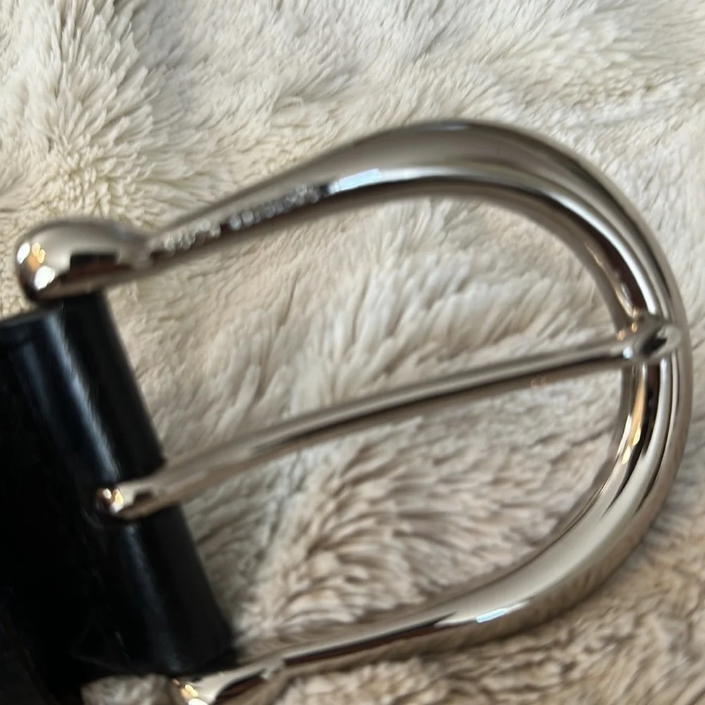 Michael Kors Black Woven Wide Leather Belt Small